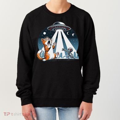 Orange Cat Ufo Women's Sweatshirt