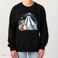 Orange Cat Ufo Women's Sweatshirt thumb 0