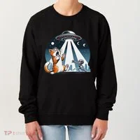 Orange Cat Ufo Women's Sweatshirt thumb 0