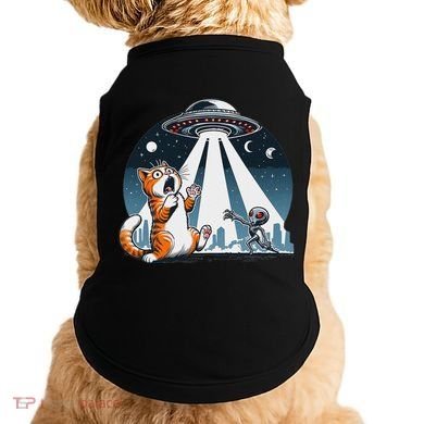 Orange Cat Ufo Doggie Tank