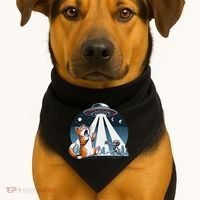 Orange Cat Ufo USA-Made Doggie Bandana thumb 1