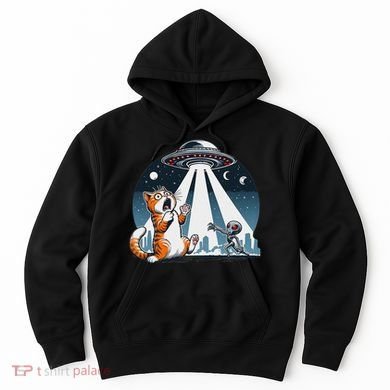 Orange Cat Ufo Hoodie
