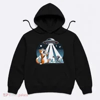 Orange Cat Ufo Hoodie thumb 0