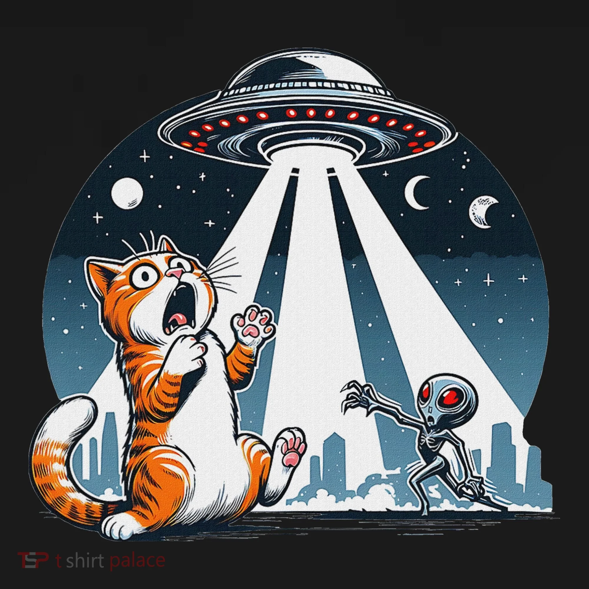 Orange Cat Ufo Hoodie