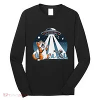 Orange Cat Ufo Long Sleeve Shirt thumb 0