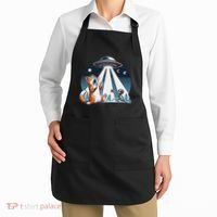 Orange Cat Ufo Apron thumb 2