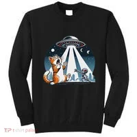 Orange Cat Ufo Sweatshirt thumb 0