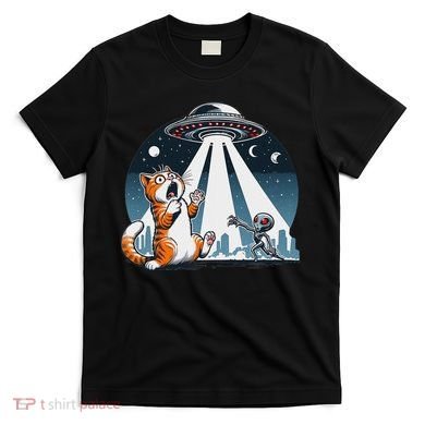Orange Cat Ufo T-Shirt