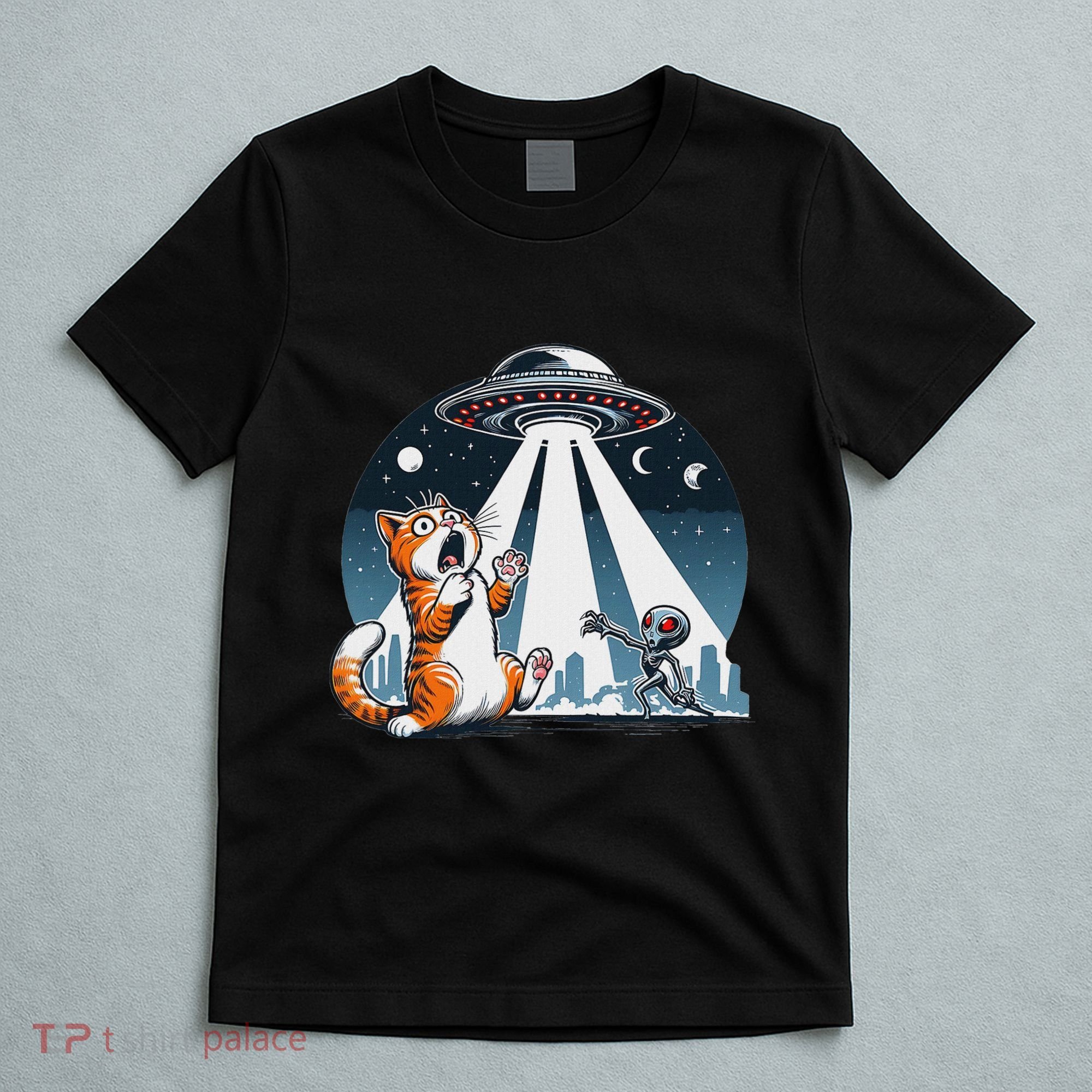 Orange Cat Ufo T-Shirt