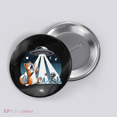 Orange Cat Ufo Button