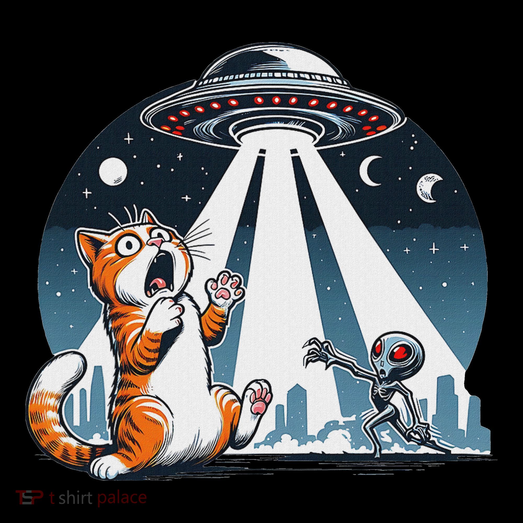 Orange Cat Ufo Button