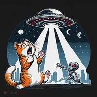 Orange Cat Ufo Bucket Hat thumb 4