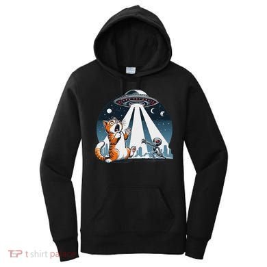 Orange Cat Ufo Women's Hoodie