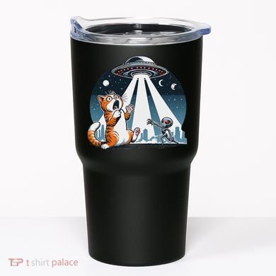 Orange Cat Ufo Tumbler