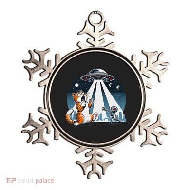Orange Cat Ufo Ornament