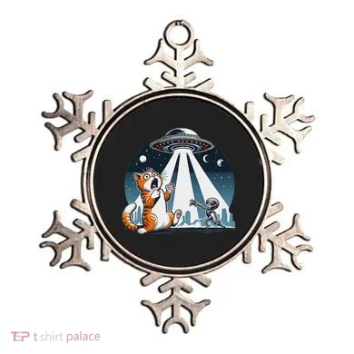 Orange Cat Ufo Ornament