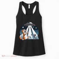Orange Cat Ufo Women's Tank Top thumb 0