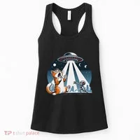 Orange Cat Ufo Women's Tank Top thumb 0