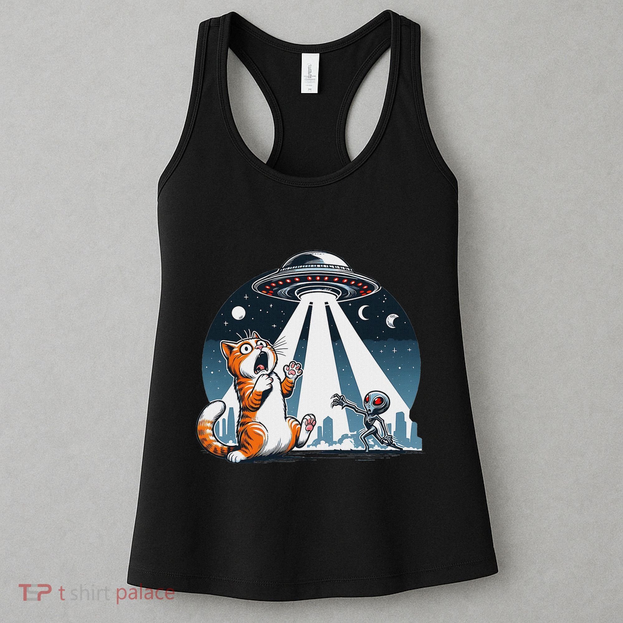 Orange Cat Ufo Women's Tank Top