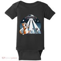 Orange Cat Ufo Baby Bodysuit thumb 0
