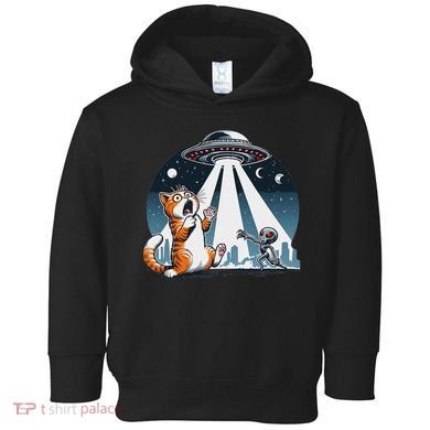 Orange Cat Ufo Toddler Hoodie