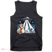 Orange Cat Ufo Tank Top thumb 0