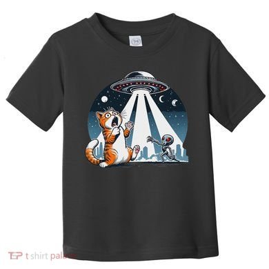 Orange Cat Ufo Toddler T-Shirt