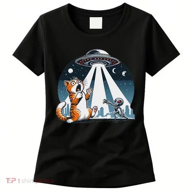 Orange Cat Ufo Women's T-Shirt
