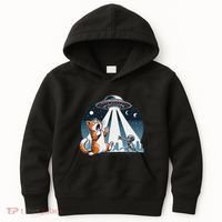 Orange Cat Ufo Kids Hoodie thumb 0