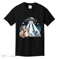 Orange Cat Ufo Kids T-Shirt thumb 0