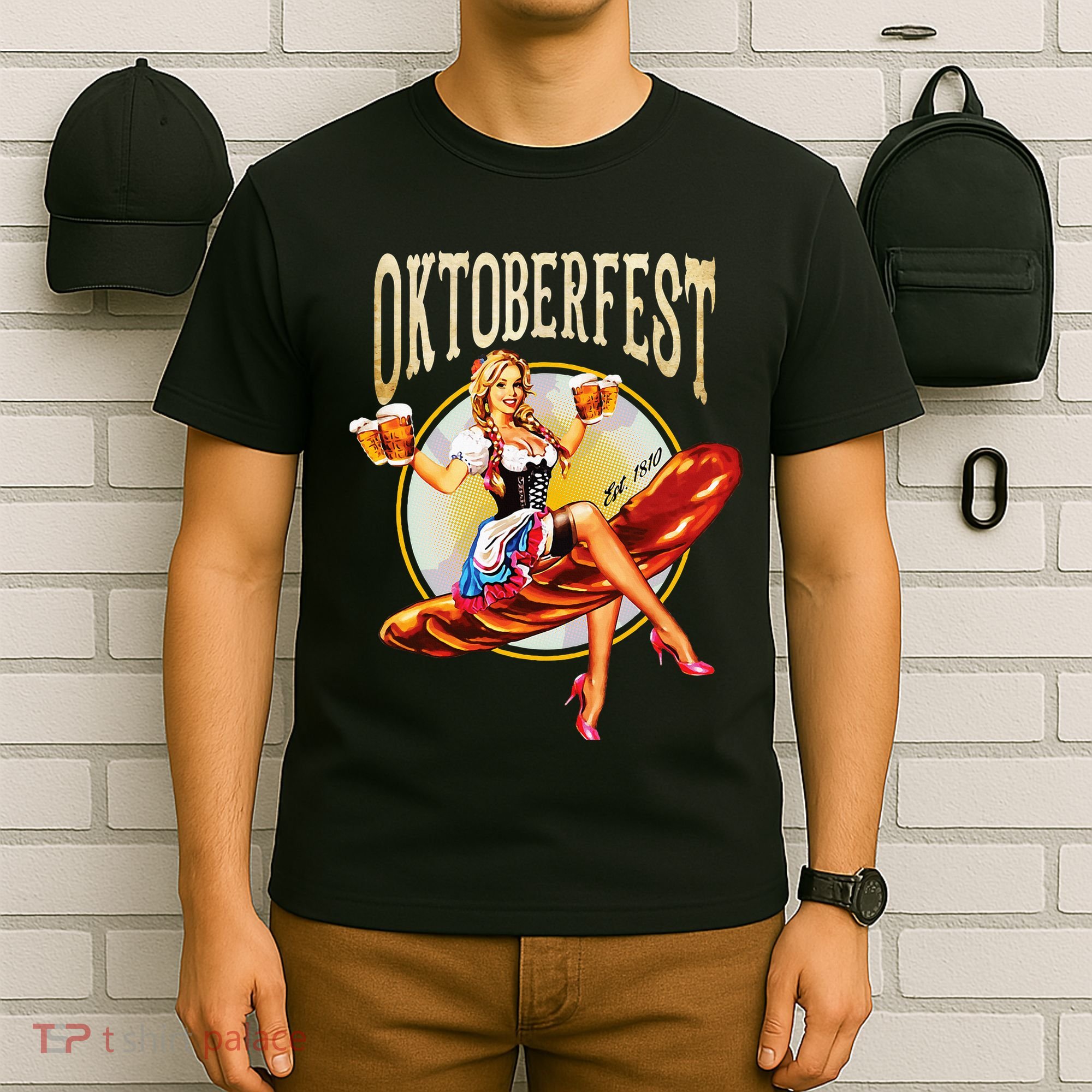 Oktoberfest Costume Vintage Bavarian German Beer Wurst T-Shirt
