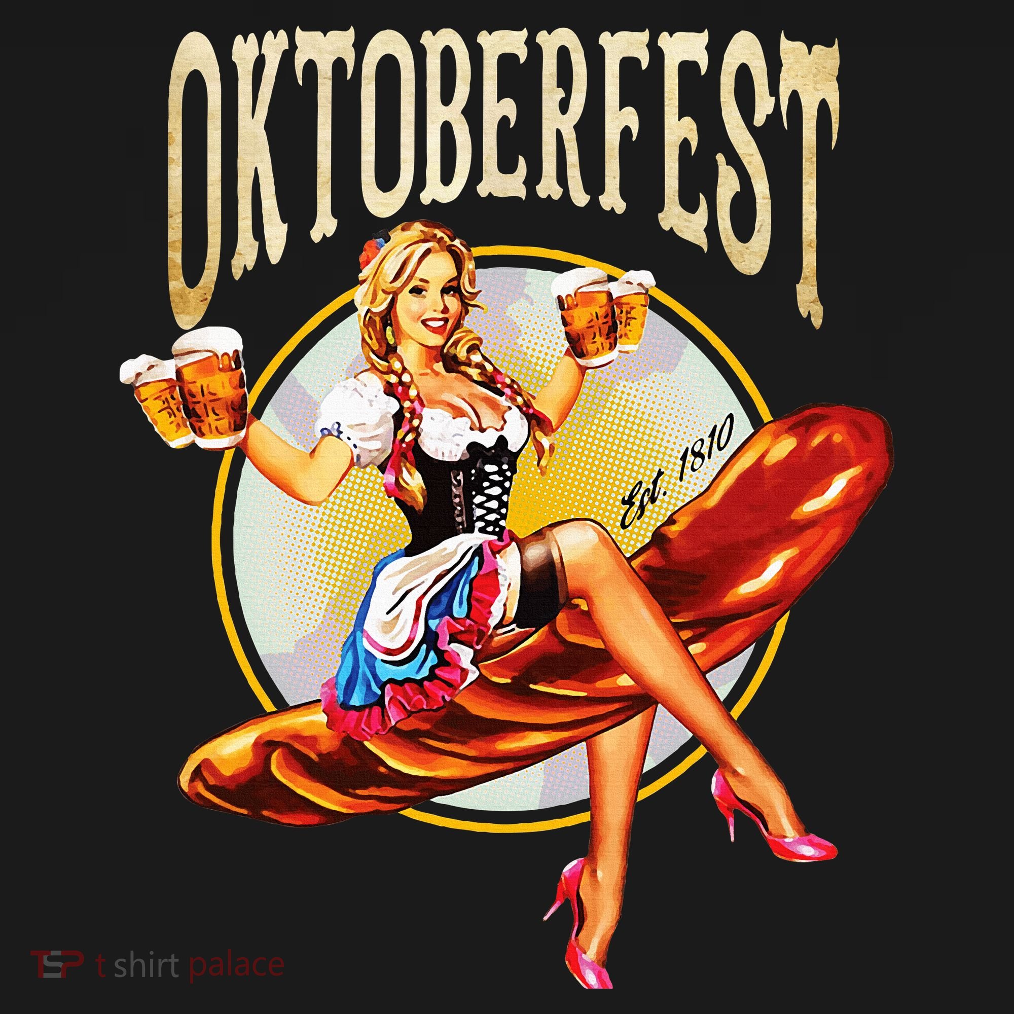 Oktoberfest Costume Vintage Bavarian German Beer Wurst T-Shirt