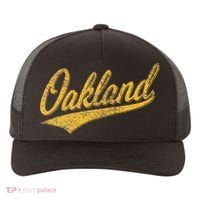 OAKLAND CALIFORNIA VARSITY SCRIPT CLASSIC SPORT JERSEY STYLE Yupoong Adult 5-Panel Trucker Hat thumb 0