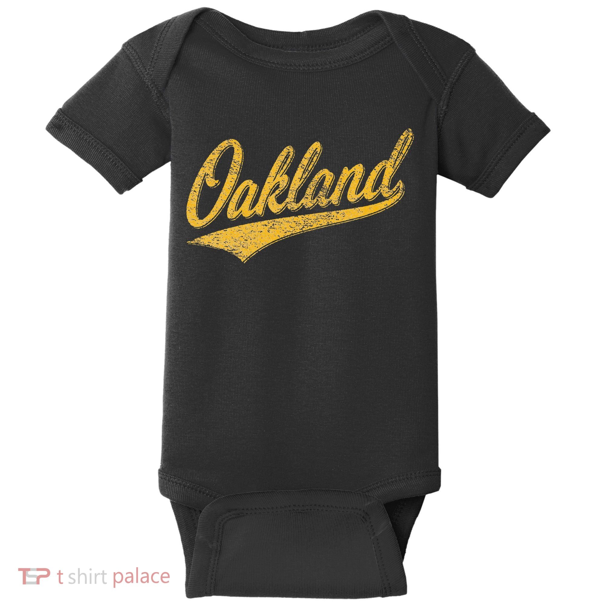 OAKLAND CALIFORNIA VARSITY SCRIPT CLASSIC SPORT JERSEY STYLE Baby Bodysuit