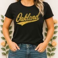 OAKLAND CALIFORNIA VARSITY SCRIPT CLASSIC SPORT JERSEY STYLE Women's T-Shirt thumb 2