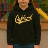 OAKLAND CALIFORNIA VARSITY SCRIPT CLASSIC SPORT JERSEY STYLE Kids Hoodie thumb 3
