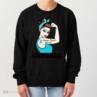 Ovarian Cancer Warrior Unbreakable Tee Perfect Strong Meaningful Gift Women's Sweatshirt thumb 0