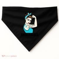Ovarian Cancer Warrior Unbreakable Tee Perfect Strong Meaningful Gift USA-Made Doggie Bandana thumb 0