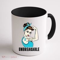 Ovarian Cancer Warrior Unbreakable Tee Perfect Strong Meaningful Gift Coffee Mug thumb 1