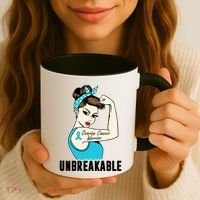 Ovarian Cancer Warrior Unbreakable Tee Perfect Strong Meaningful Gift Coffee Mug thumb 3