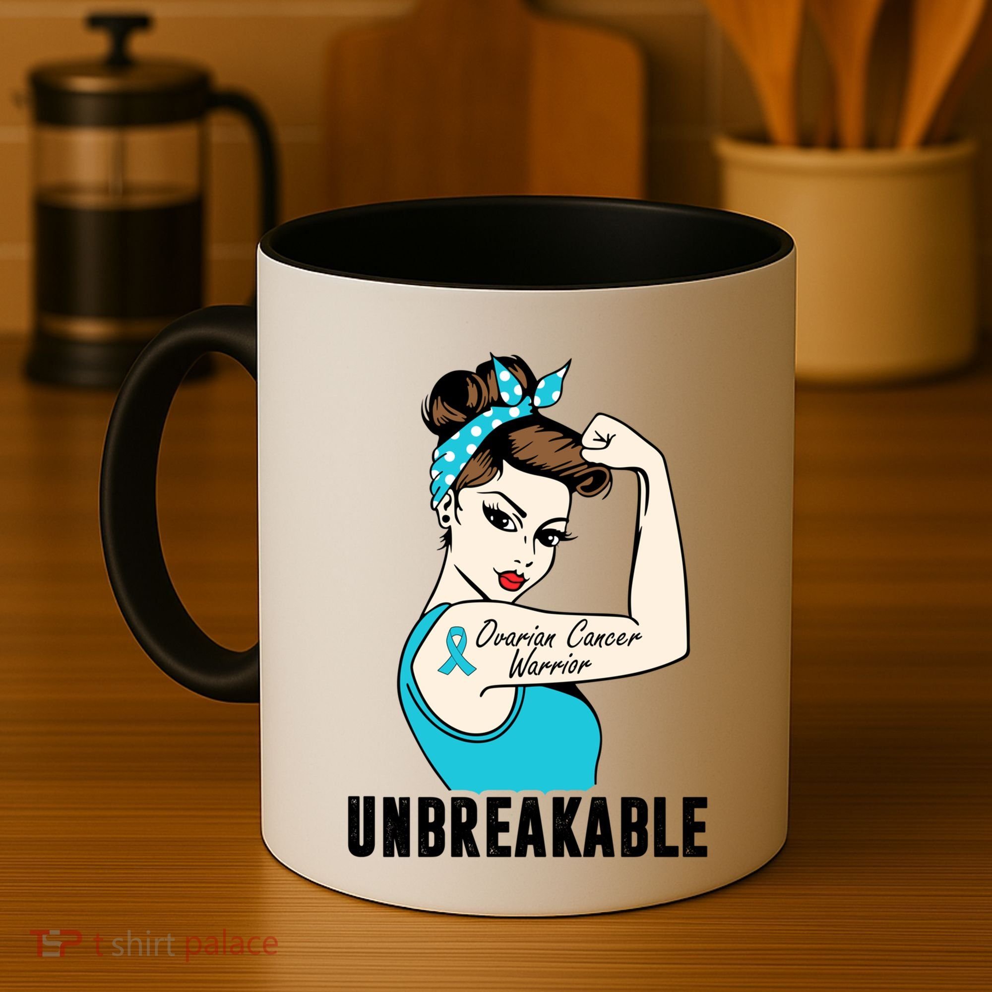 Ovarian Cancer Warrior Unbreakable Tee Perfect Strong Meaningful Gift Coffee Mug