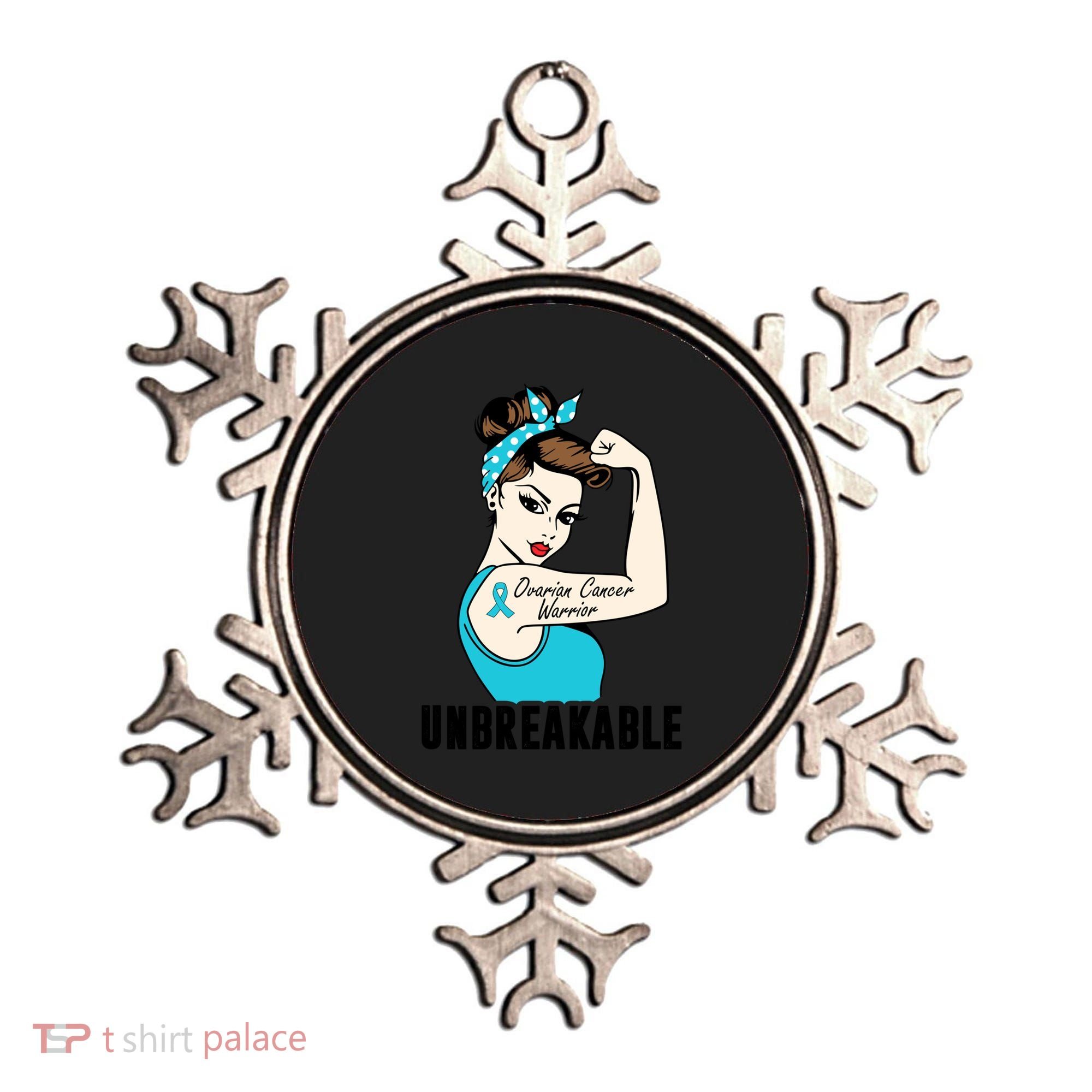 Ovarian Cancer Warrior Unbreakable Tee Perfect Strong Meaningful Gift Ornament
