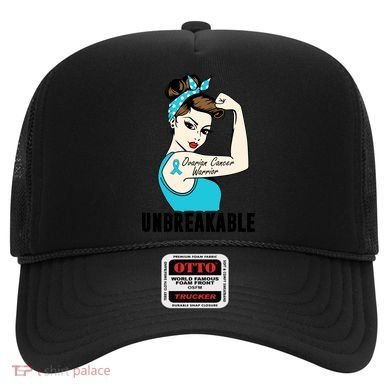 Ovarian Cancer Warrior Unbreakable Tee Perfect Strong Meaningful Gift Hat