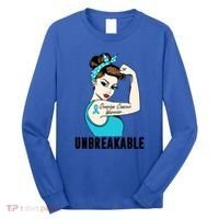 Ovarian Cancer Warrior Unbreakable Tee Perfect Strong Meaningful Gift Long Sleeve Shirt thumb 0