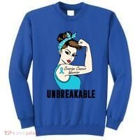 Ovarian Cancer Warrior Unbreakable Tee Perfect Strong Meaningful Gift Sweatshirt thumb 0