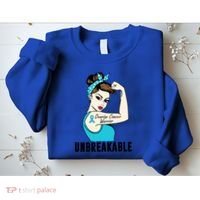 Ovarian Cancer Warrior Unbreakable Tee Perfect Strong Meaningful Gift Sweatshirt thumb 2