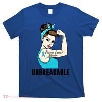 Ovarian Cancer Warrior Unbreakable Tee Perfect Strong Meaningful Gift T-Shirt thumb 0