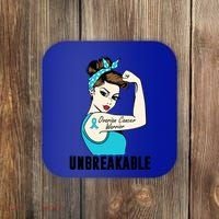 Ovarian Cancer Warrior Unbreakable Tee Perfect Strong Meaningful Gift Coaster thumb 0