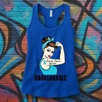 Ovarian Cancer Warrior Unbreakable Tee Perfect Strong Meaningful Gift Women's Tank Top thumb 3