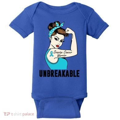 Ovarian Cancer Warrior Unbreakable Tee Perfect Strong Meaningful Gift Baby Bodysuit